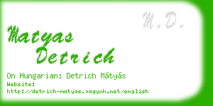 matyas detrich business card