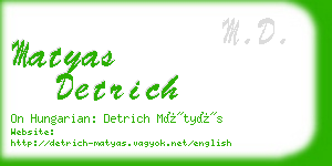 matyas detrich business card